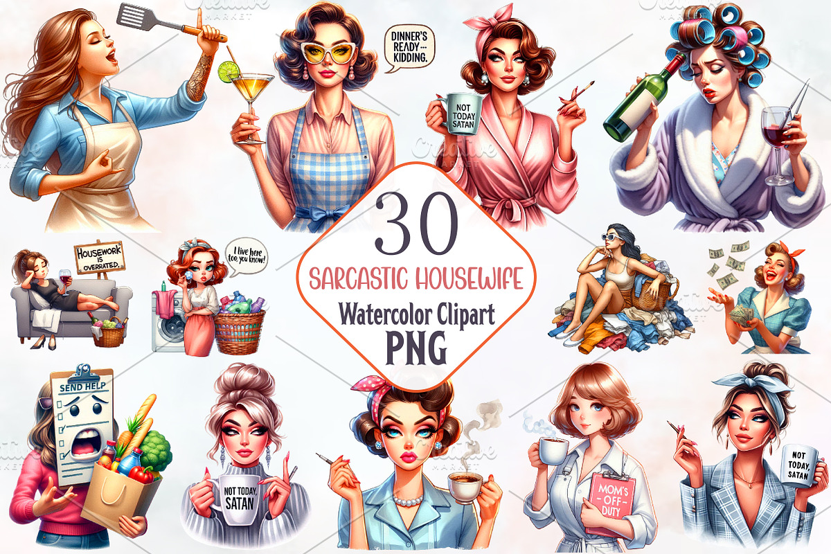Sarcastic Housewife Sublimation PNG, an Illustration by RobertsArt (Photo 1 of 7)