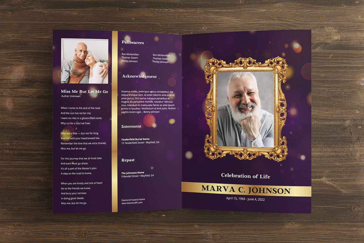 Modern Funeral Program Canva Templat, a Templates & Theme by iloveTemplate