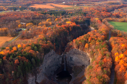 Aerial view Taughannock Falls State
