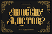 Ringer Luctor Decorative Display, a Blackletter Font by Denustudios (Thumbnail 1 of 12)