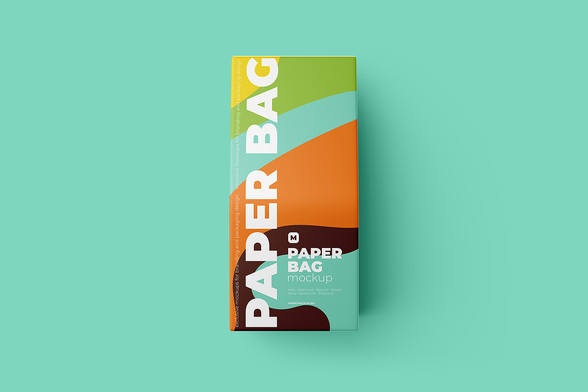 Paper Bag Mockup. Top view, a Packaging Mockup by easymock (Photo 4 of 11)