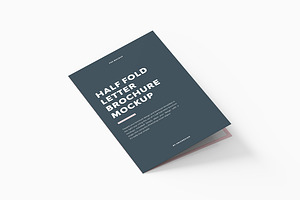 Half Fold Letter Brochure Mockup