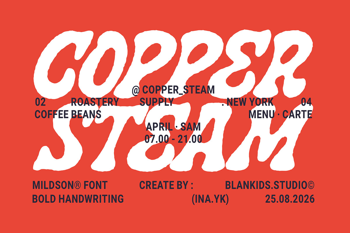 Mildson - Handmade Display Font, a Slab Serif Font by Blankids Studio (Photo 2 of 11)