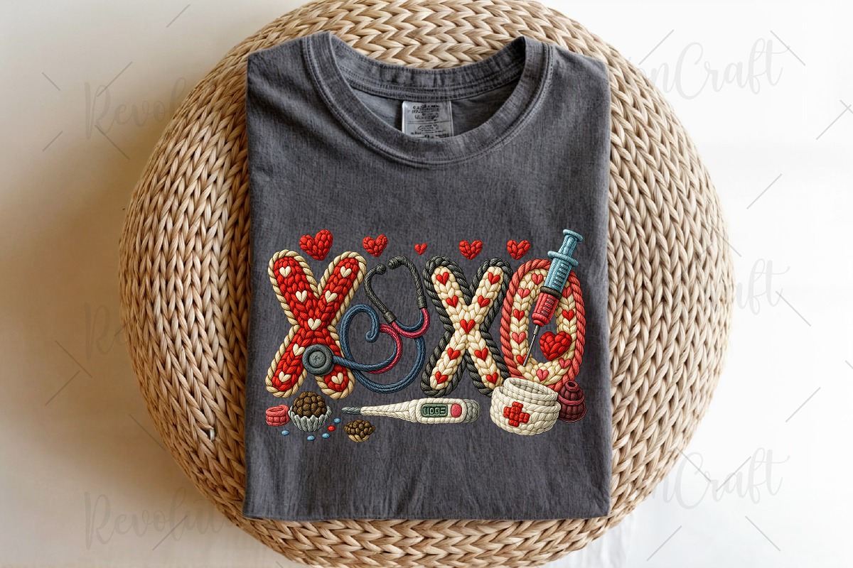 Faux Crochet Valentine XOXO Nurse Pn, an Illustration by OK Design (Photo 5 of 6)