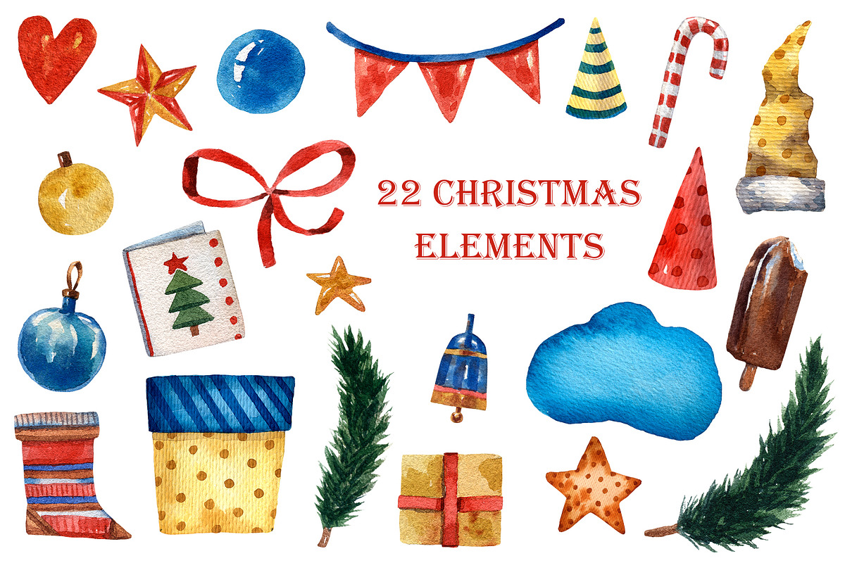 Christmas Friends - Watercolor Set, an Animal Illustration by Mashamashastu (Photo 5 of 11)