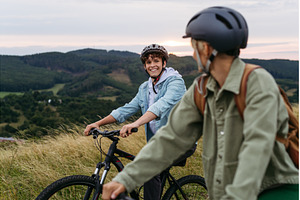 Mom and teen son on biking trip in, a Sports & Recreation Photo by HalfPoint