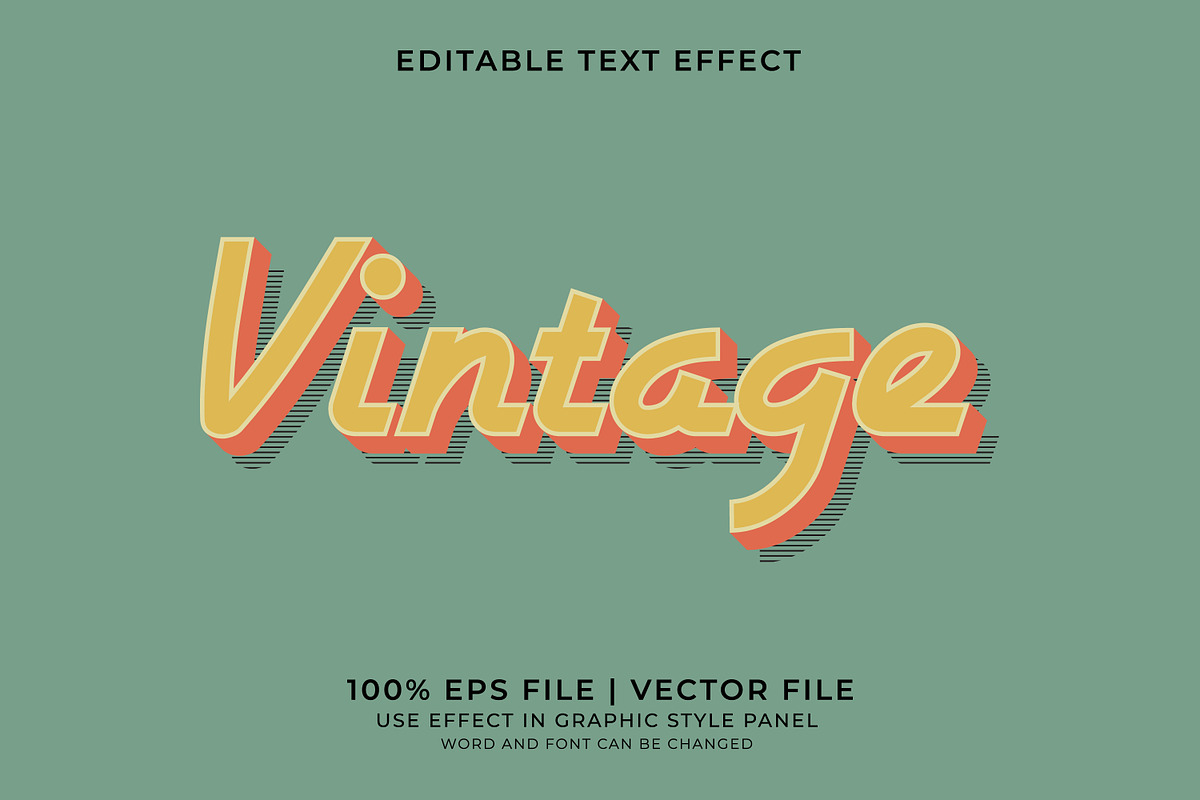 Vintage Text Effects Bundle, a Layer Style Add-On by WM48 Shop (Photo 8 of 17)