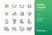 Healthy Lifestyle - Dieting Icons, an Outline Icon by introwiz1 (Thumbnail 1 of 3)