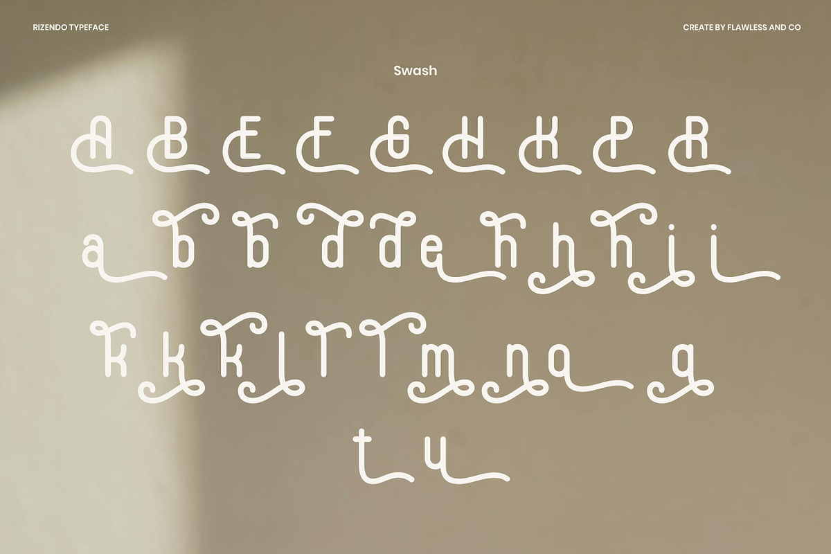 Rizendo - Monoline Font, a Font by Flawless And Co (Photo 9 of 10)