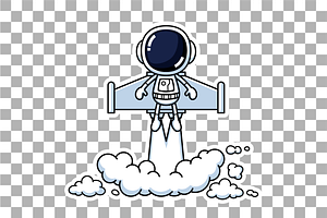 Cute Astronaut With Jet Pack