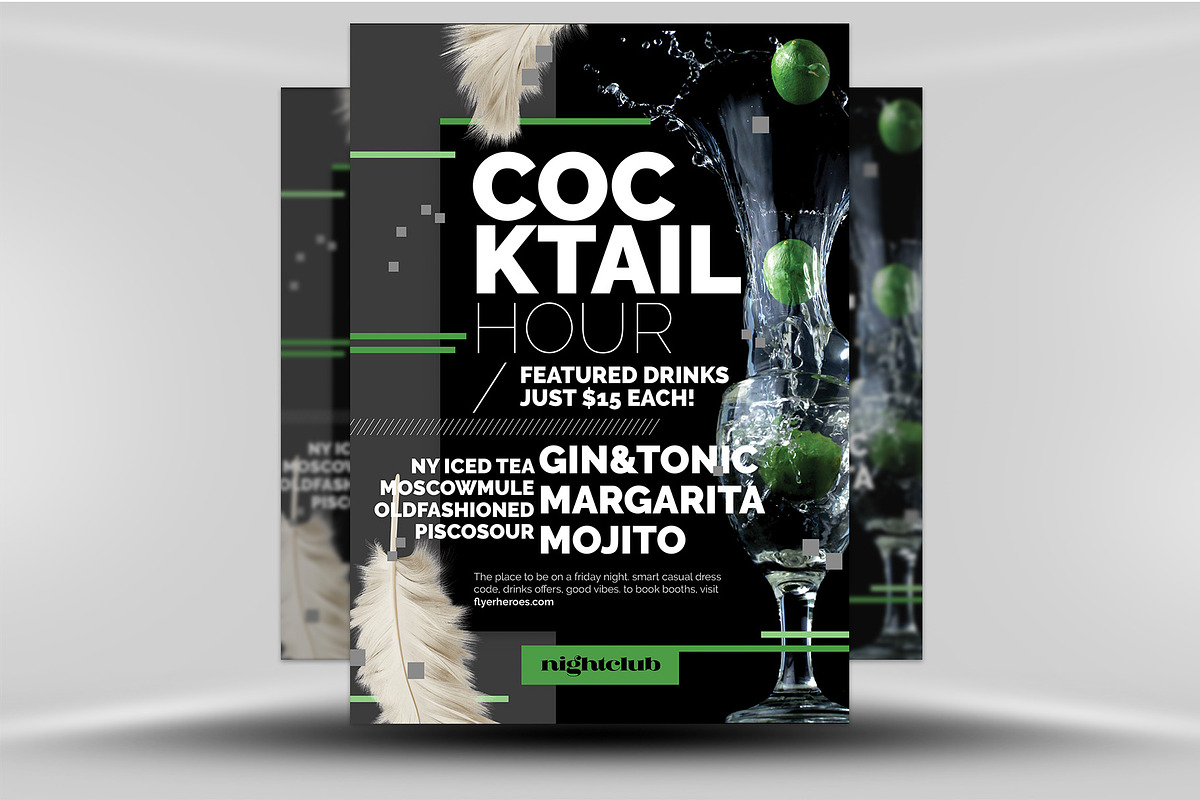 Cocktail Hour Flyer Template, a Flyer Template by FlyerHeroes (Photo 1 of 4)