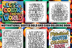 Motivational Quotes Coloring Book, an Education Illustration by Design Zone