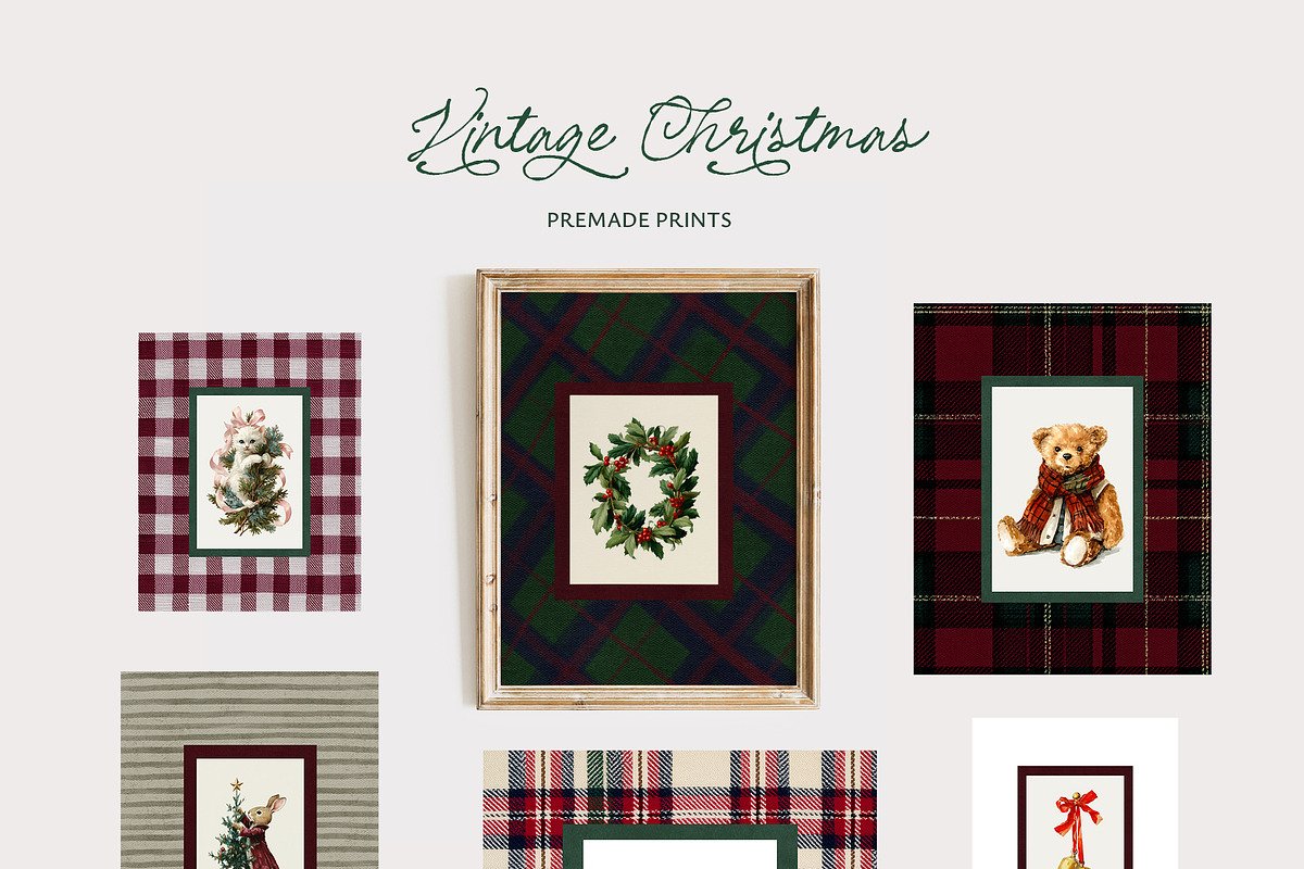 Vintage Tartan Christmas, a Background Graphic by Lana Elanor (Photo 4 of 12)