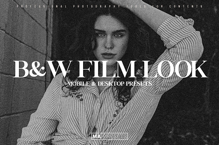 10 B&W FILM LOOK Lightroom Presets