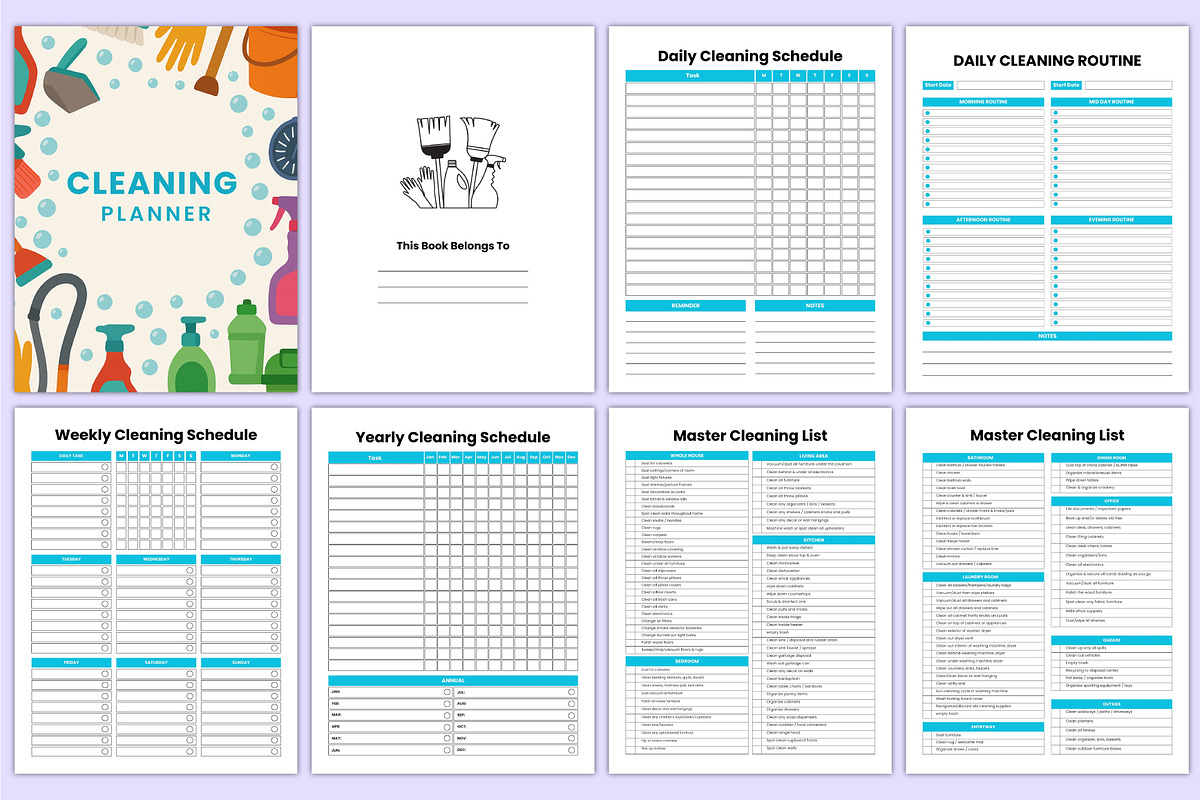 Cleaning Planner Canva Template, a Stationery Template by Mustafiz (Photo 2 of 5)