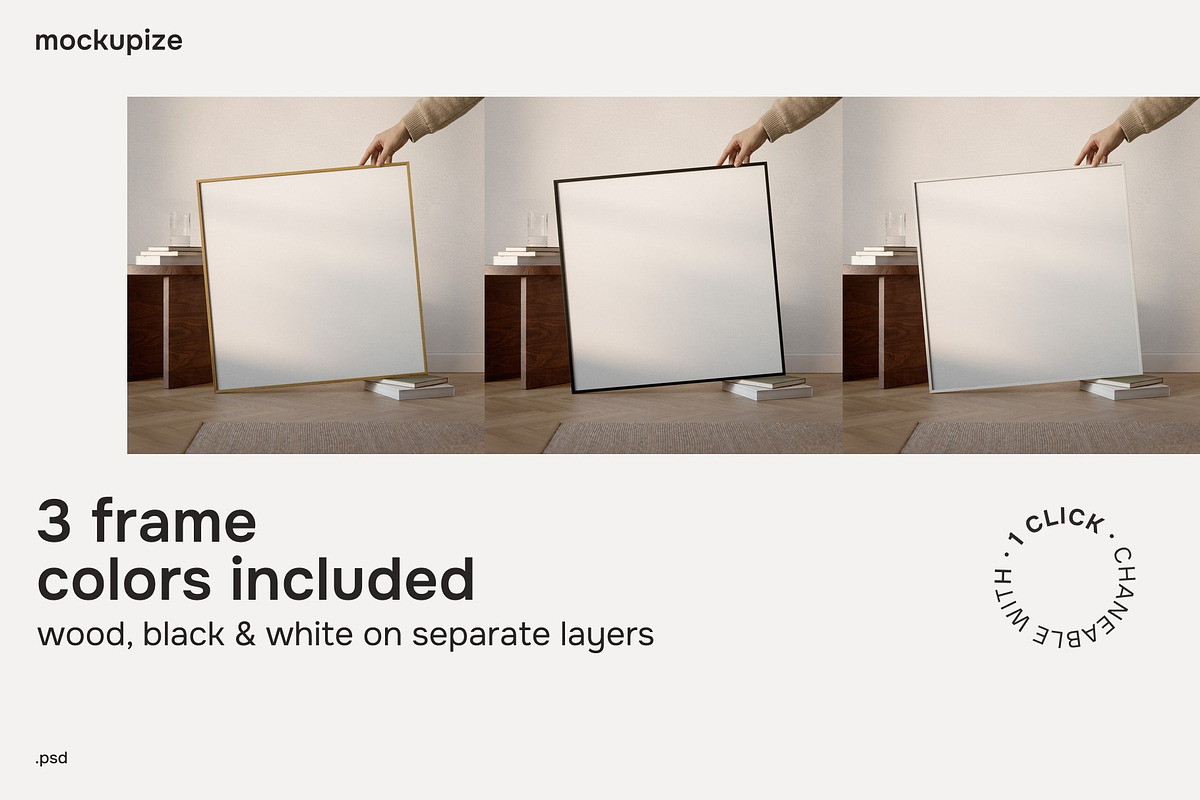 Square Person Holding Frame Mockup, a Household Mockup by mockupize (Photo 2 of 7)