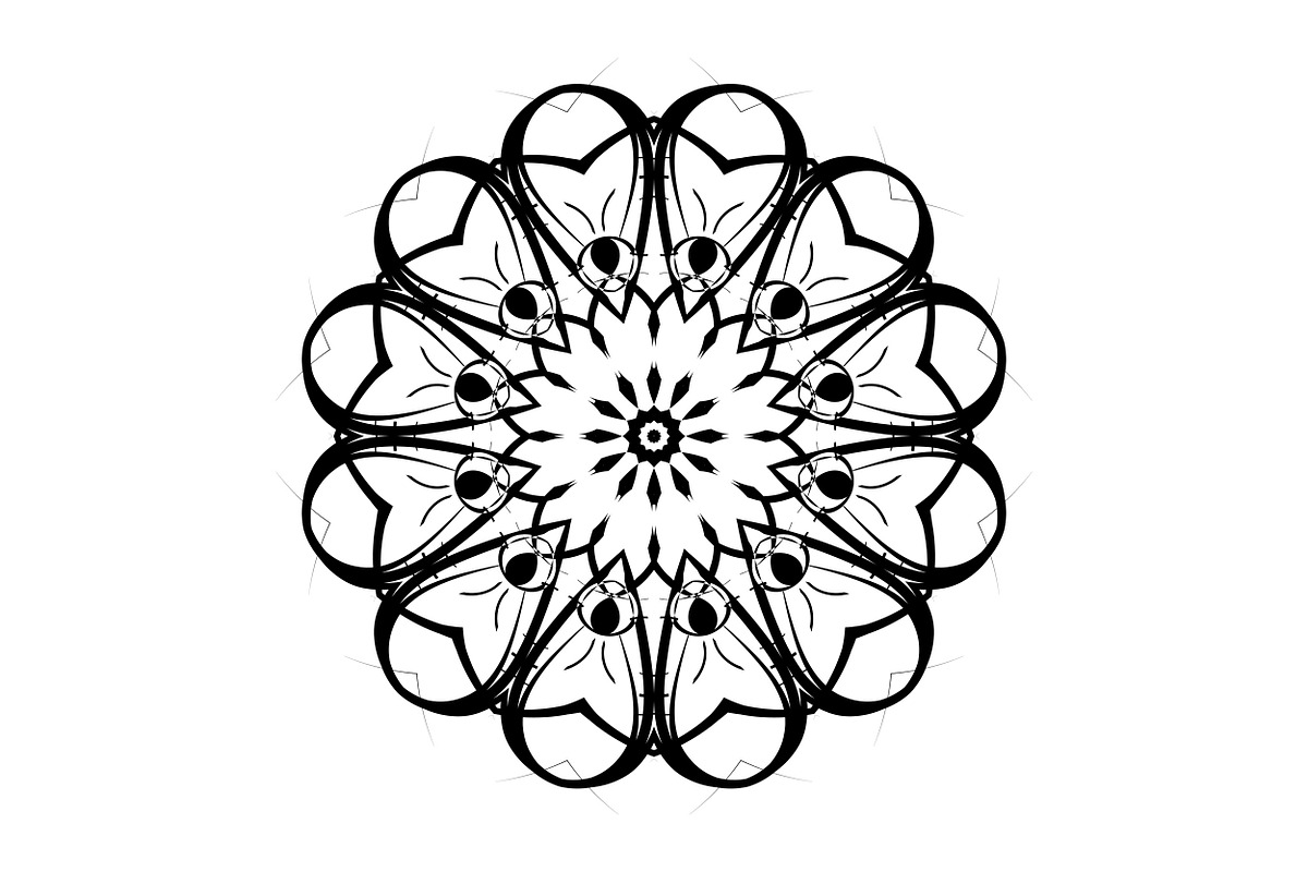 Modern Black and White Mandala Pack, a Decorative Illustration by NJ Himel (Photo 15 of 101)