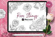 Procreate Roses Stamps, a Brush Add-On by RadekBroz (Thumbnail 1 of 11)