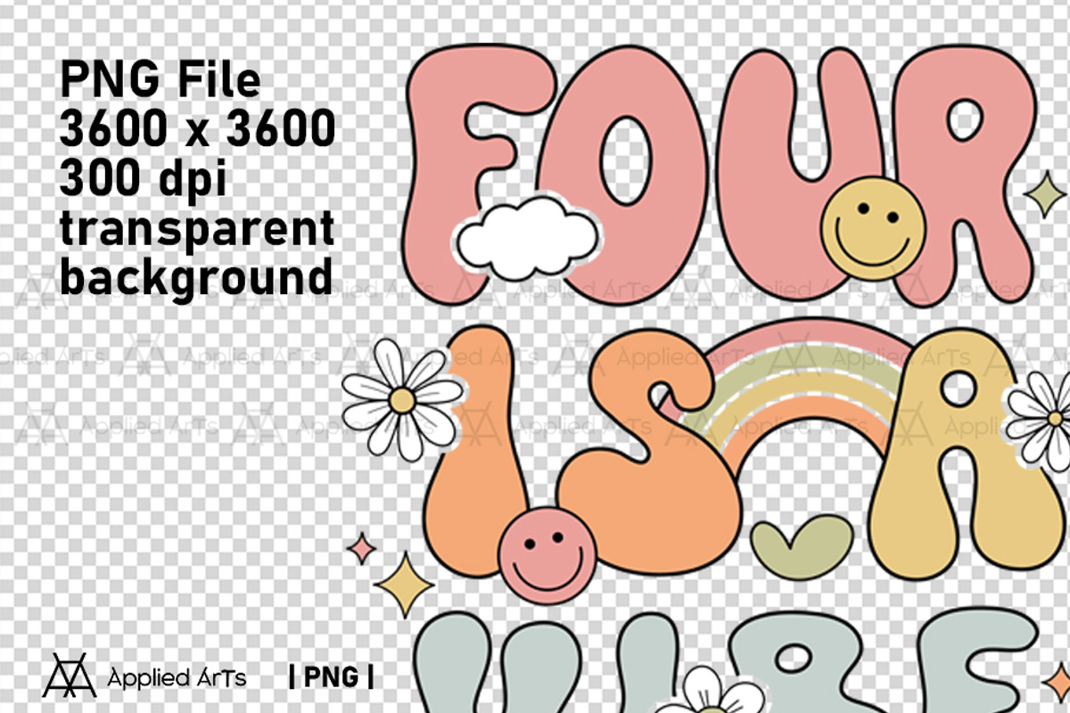 Four is a Vibe, Groovy 4th Birthday, an Object Graphic by Applied Arts (Photo 4 of 4)