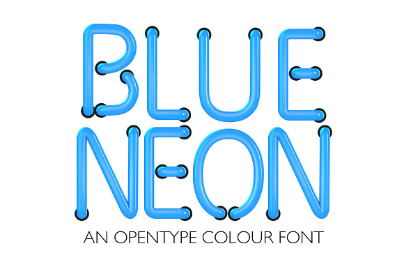 BLUE NEON - Colour font preview 7