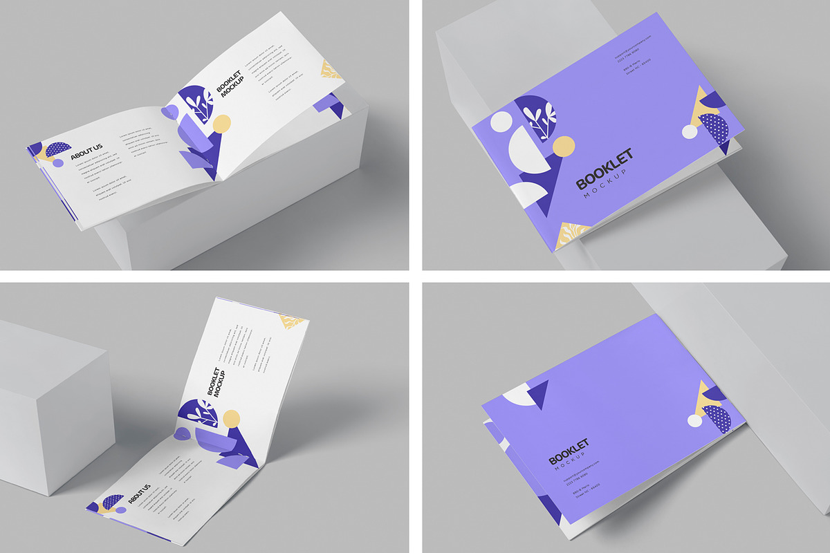 Landscape Booklet Mockup Templates, a Print Template by DesignNeutrons