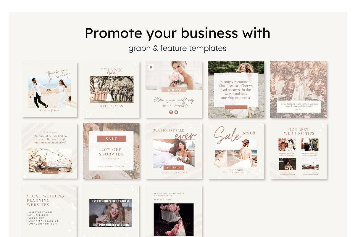 Wedding Instagram Feed Templates, a Social Media Template by Cultive Creative (Photo 11 of 13)