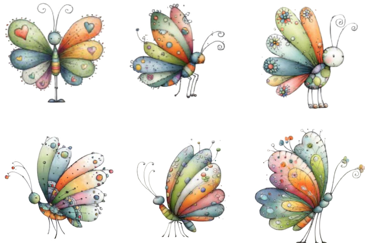 Whimsical Spring Butterfly Clipart, an Illustration by Designking (Photo 3 of 5)