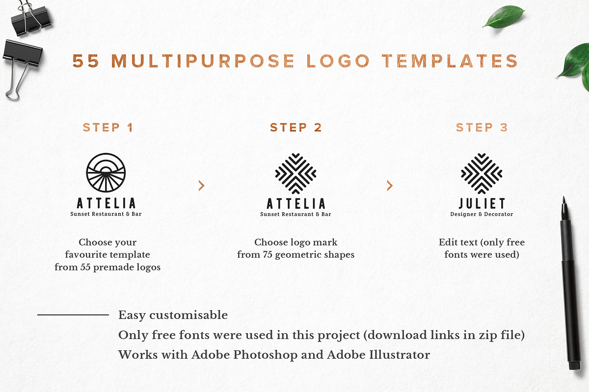 75 Geometric Logo Bundle, a Branding & Logo Template by Foldo (Photo 6 of 13)