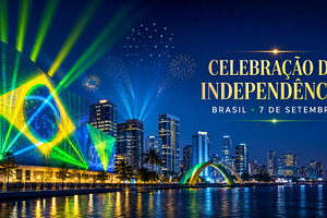 Brazil Independence Day city skyline, a Photo by Dvoevnore photos