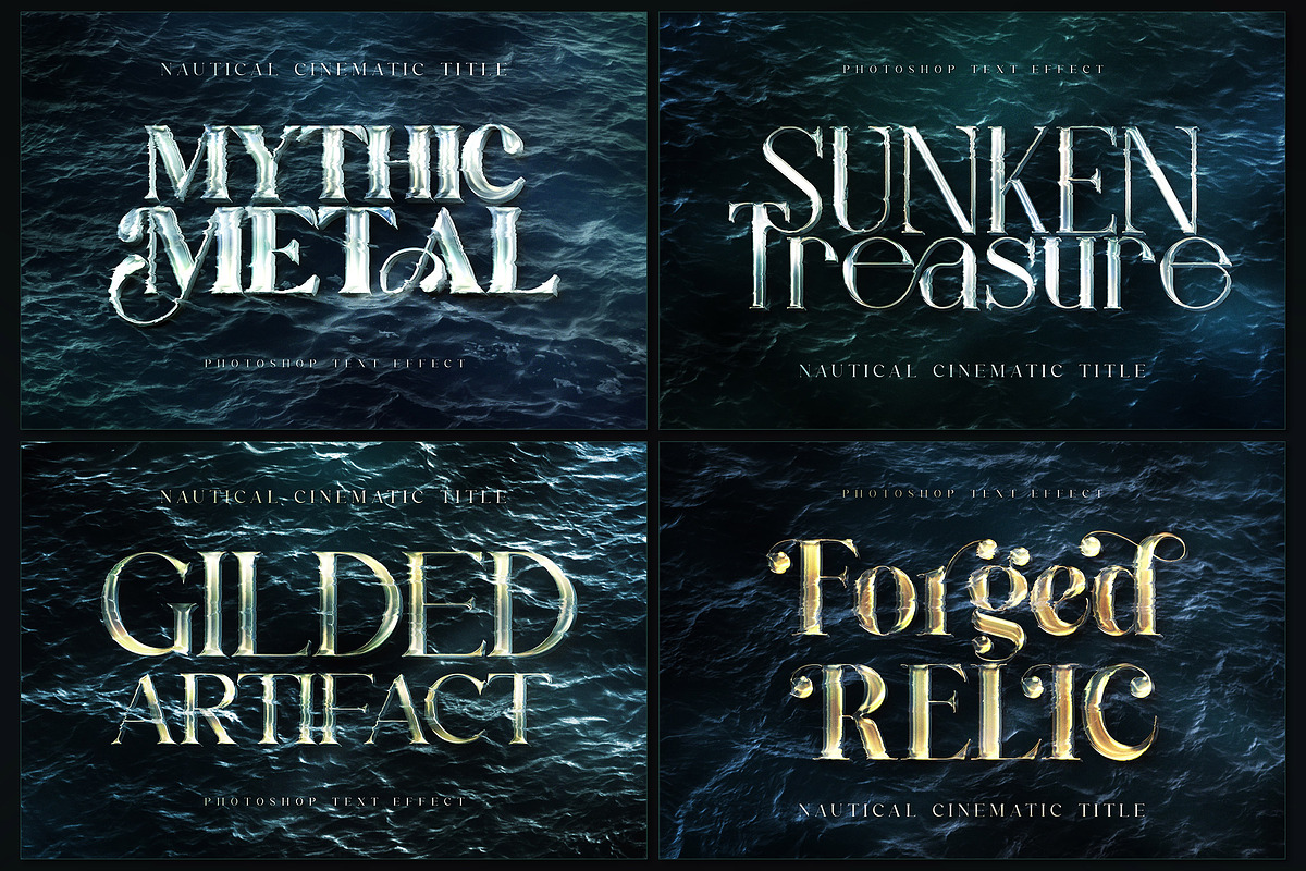 Nautical Cinematic Title Text Effect, a Layer Style Add-On by Andrew Skoch Design (Photo 3 of 6)