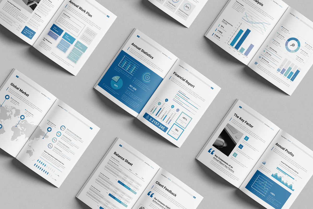 Annual Report Template, a Brochure Template by DesignCrest (Photo 10 of 14)