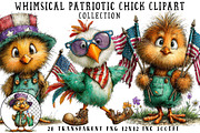Whimsical Patriotic Chick Clipart, an Illustration by OK Design (Thumbnail 1 of 6)