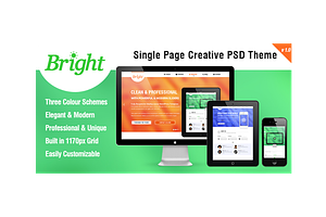 Bright - Single Page PSD Template