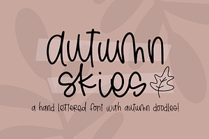 Autumn Skies Hand Lettered Font