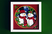 Snowman SVG 3d Shadow box, a Seasonal Illustration by CutLeafSvg (Thumbnail 2 of 6)