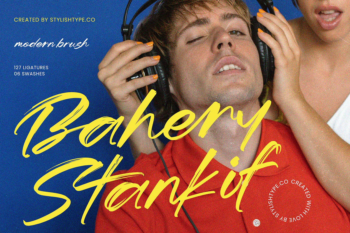Bahery Stankif Modern Brush Font, a Script Font by stylishtype.co (Photo 1 of 20)