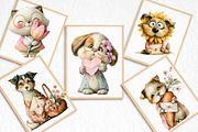Whimsical Funny Spring Dogs Clipart, an Illustration by DreamArtGraphic (Thumbnail 5 of 8)