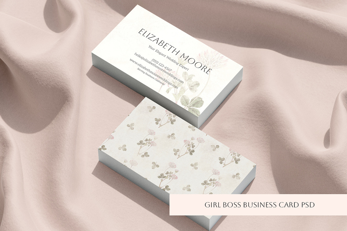 Feminine Business Card, a Business Card Template by Bloomart Studio (Photo 3 of 3)