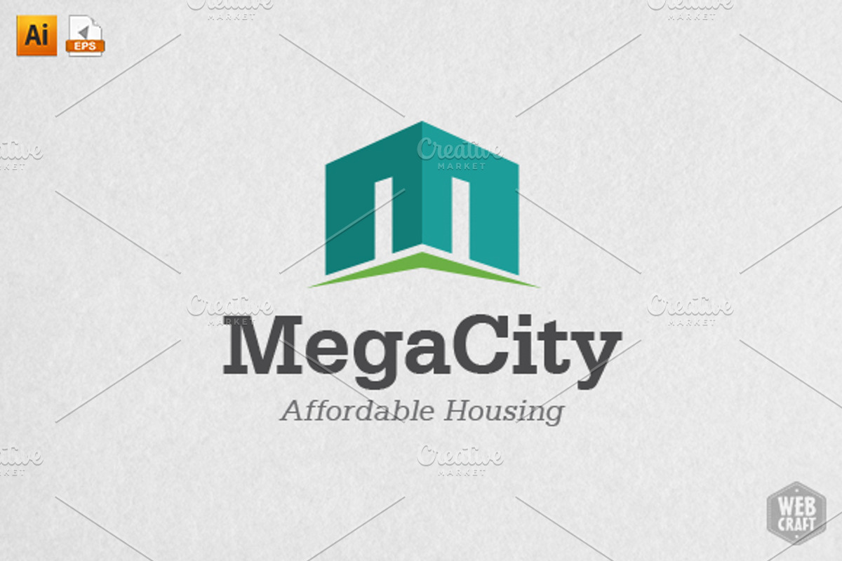 Mega City Real Estate Logo Template, a Branding & Logo Template by WebCraft (Photo 1 of 4)