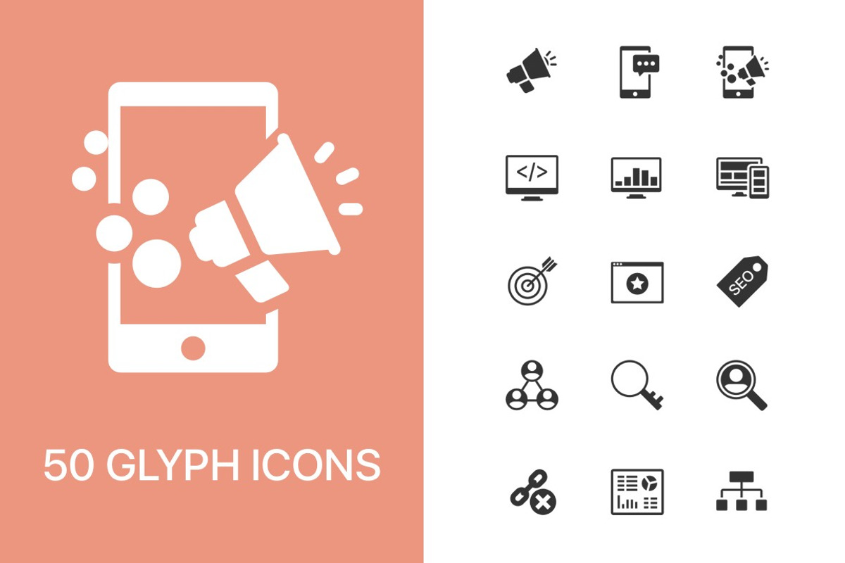 SEO & Marketing, an Outline Icon by Xinh Studio (Photo 2 of 6)