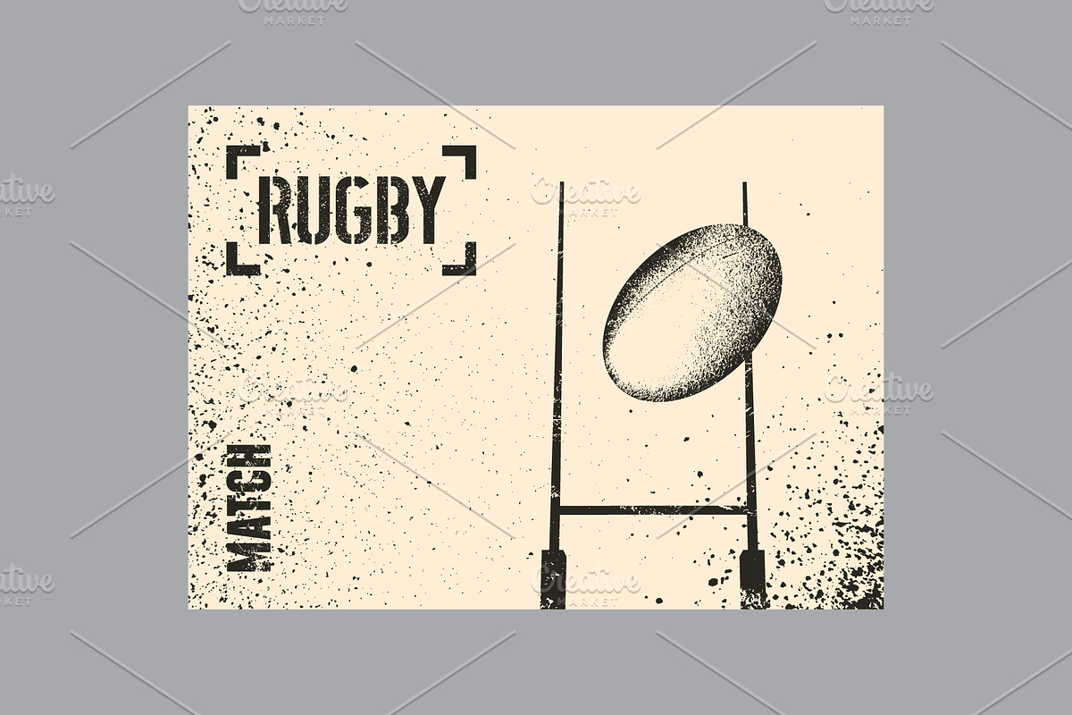 Rugby vintage grunge vector posters., a Sport Illustration by PoPaShop (Photo 7 of 9)