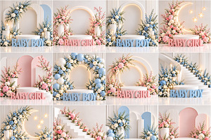 Baby Boy & Girl Maternity Backdrops