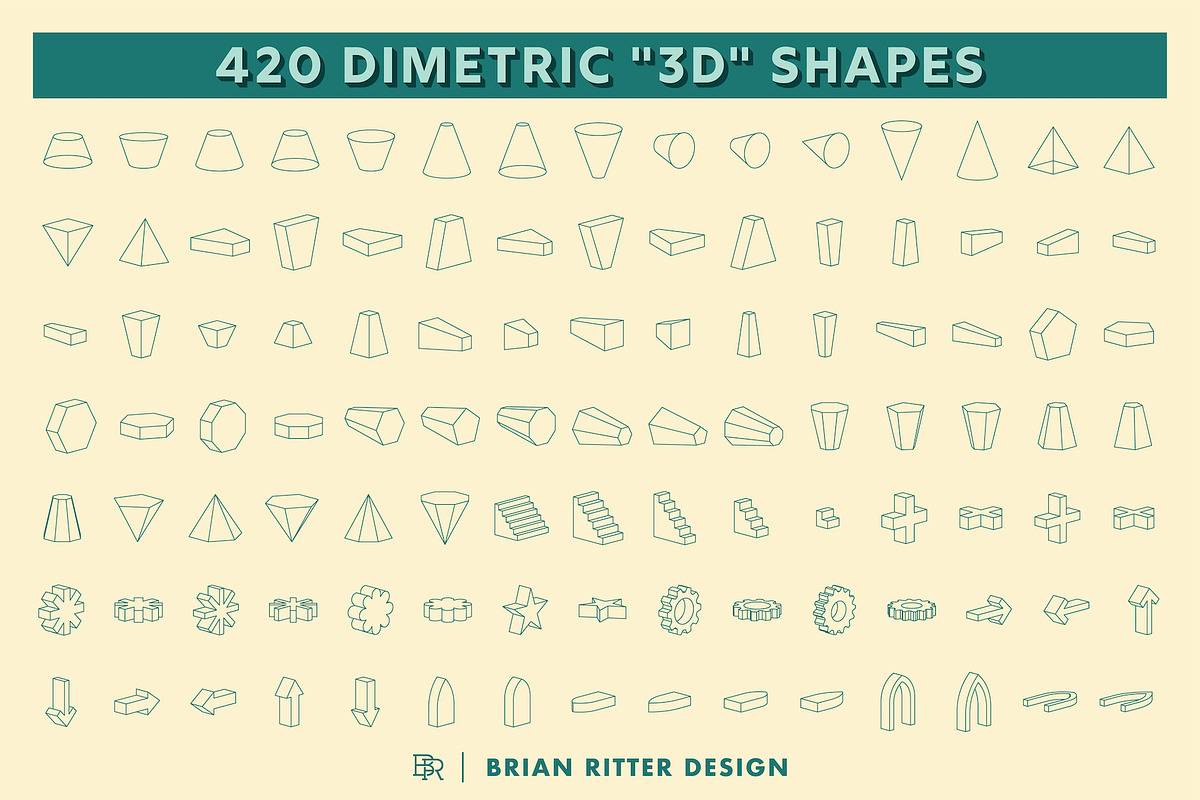 Dimetric 3D Toolkit, a Shape Add-On by Brian Ritter Design (Photo 8 of 11)