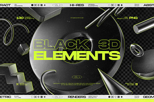 130 Black 3D Elements Pack Vol.1