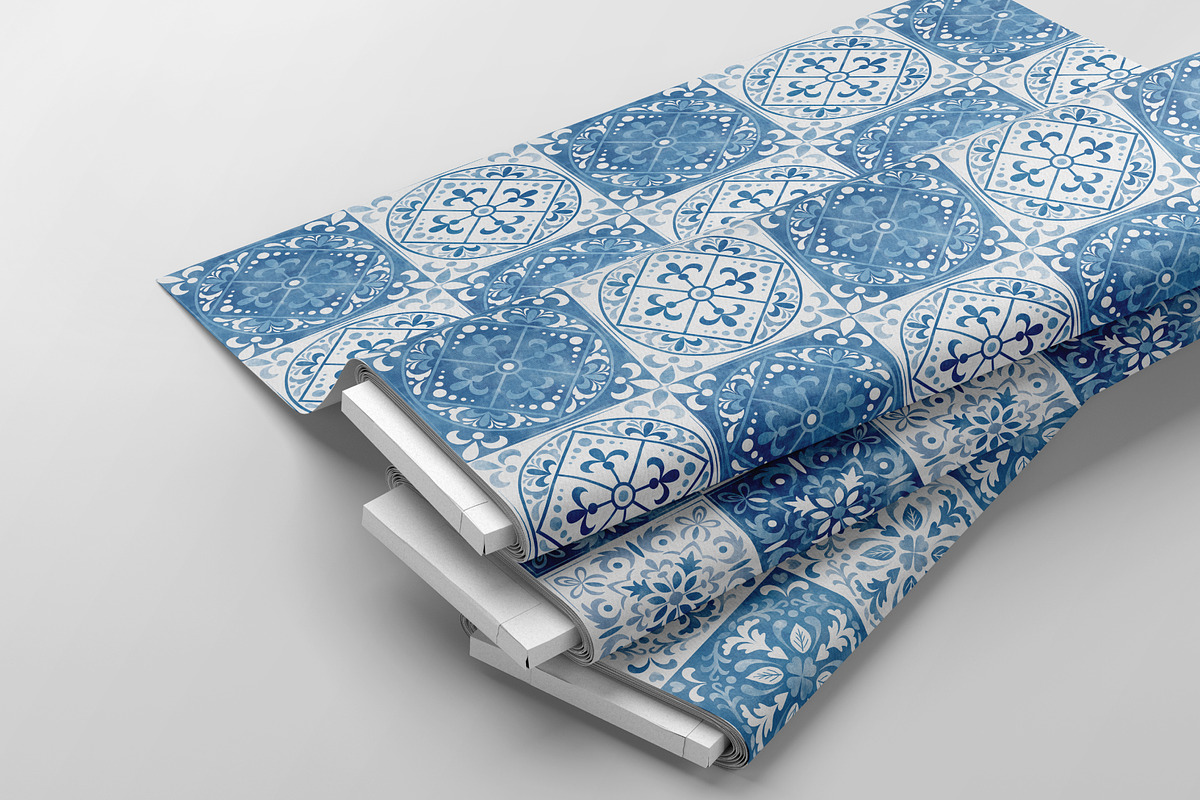 Watercolor Azulejos Collection, a Decorative Illustration by Decor Lines (Photo 11 of 13)
