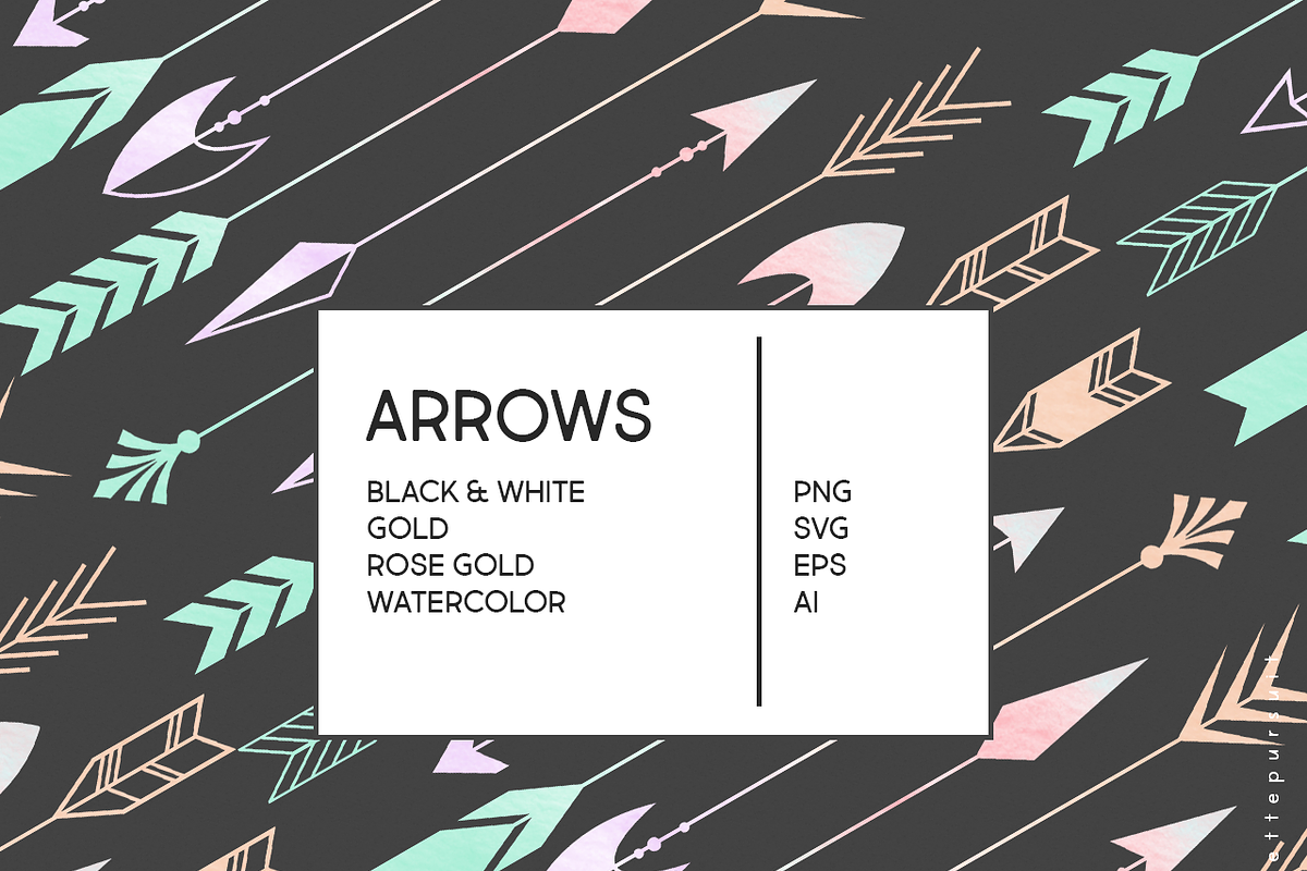 SVG Arrows, Gold Foil & Watercolor, a Graphic by Palette Pursuit (Photo 1 of 6)