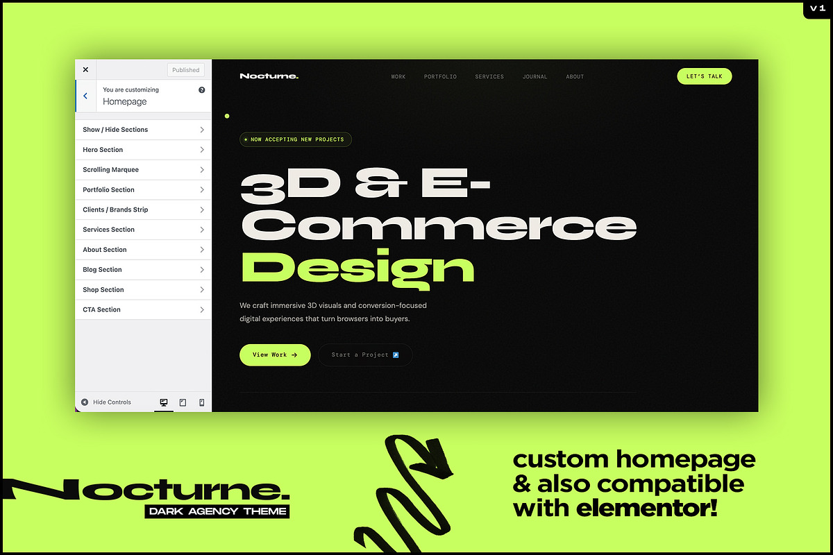 Nocturne — Creative Agency WP Theme, a WordPress Template by Layerform Design Co. (Photo 3 of 3)