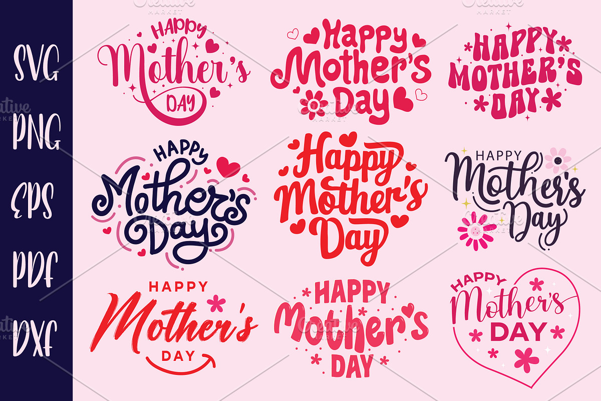Happy Mother's Day SVG Bundle, a Wallpaper Graphic by ashek (Photo 1 of 3)