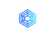 Modern Geometric Hexagon Tech Logo, a Branding & Logo Template by Vectorium Studio (Thumbnail 1 of 9)