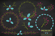 Bohemian Christmas Holly Vectors, an Illustration by Amanda Ilkov (Thumbnail 2 of 5)